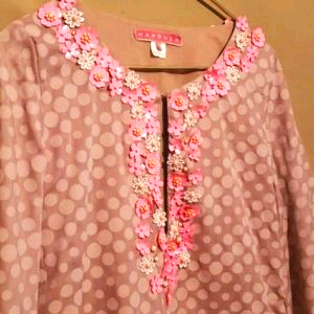 MANOUSH 70'S TUNIC W/PLASTIC FLOWERS Sz 34/M